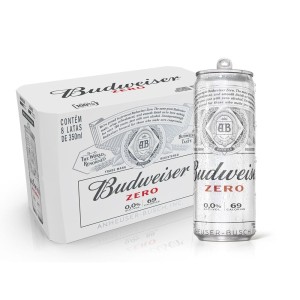 Cerveja Budweiser Zero Lata 350ML 8X1