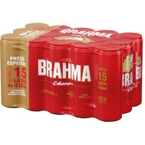 Cerveja Brahma Lata 410 ml com 15 unidades